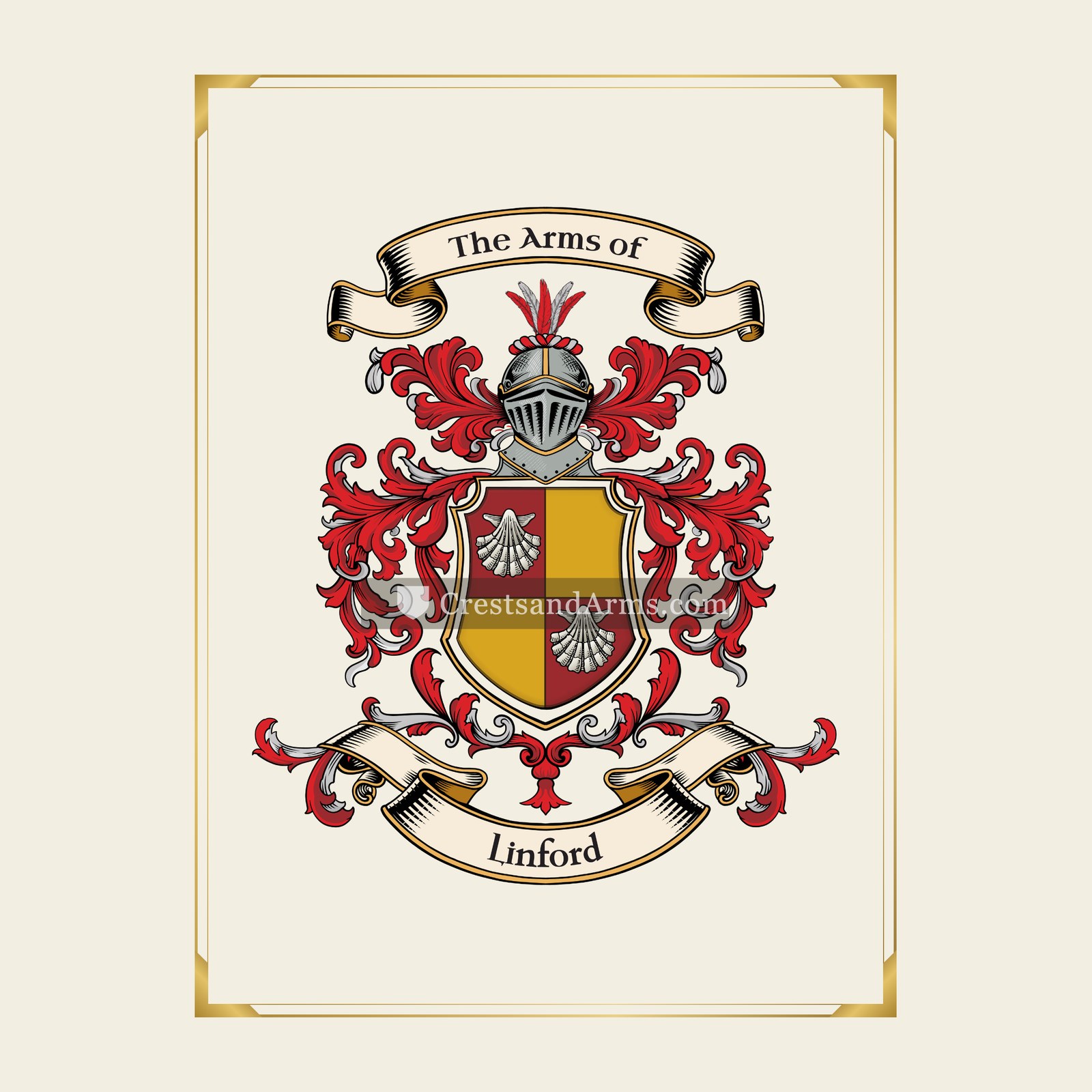 With gold border