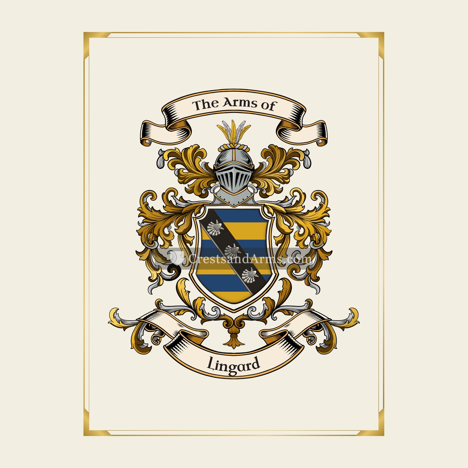 With gold border