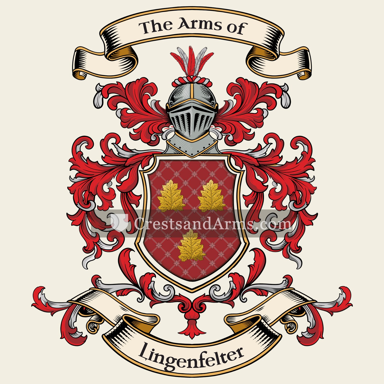 The Lingenfelter coat of arms, drawn from the recorded blazon