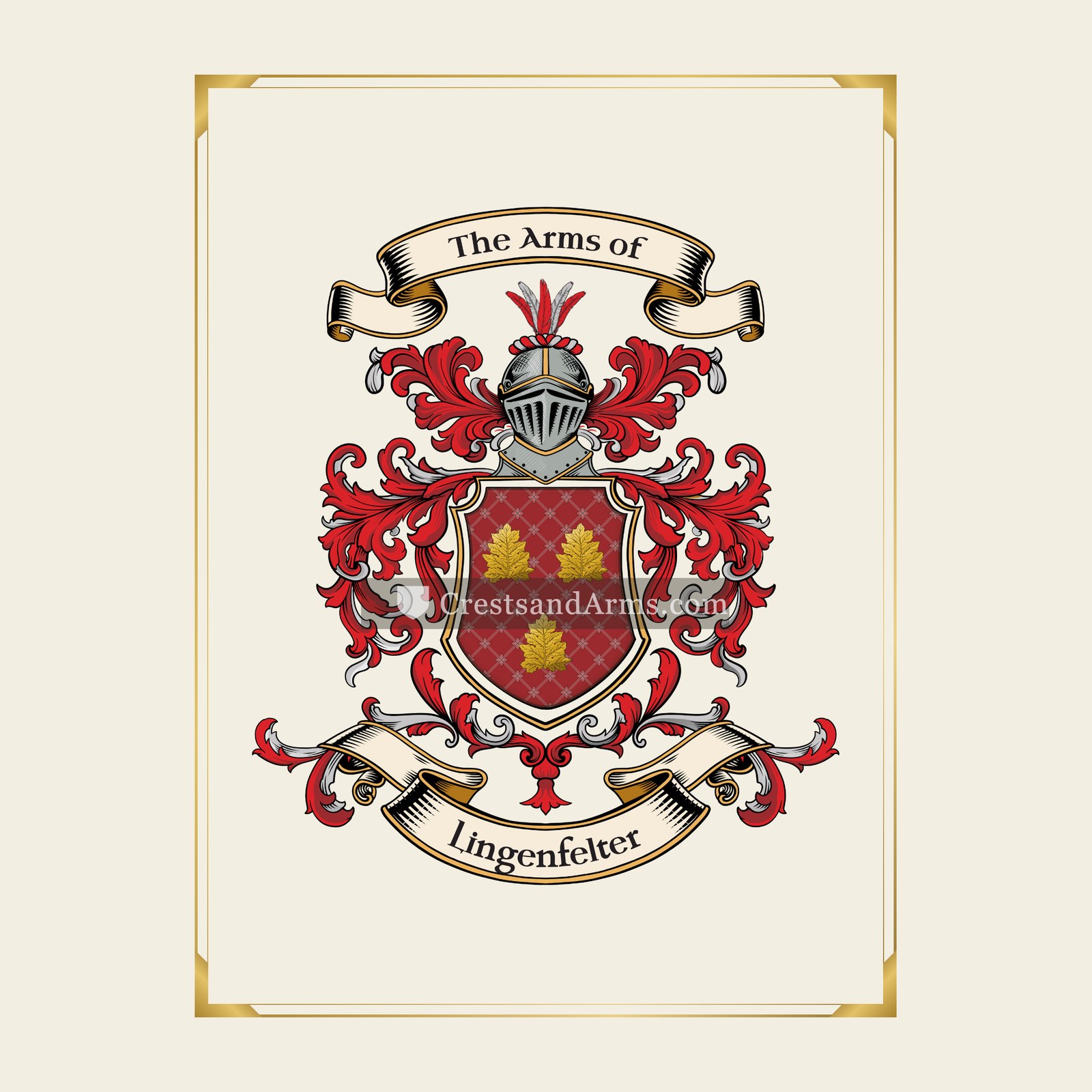 With gold border