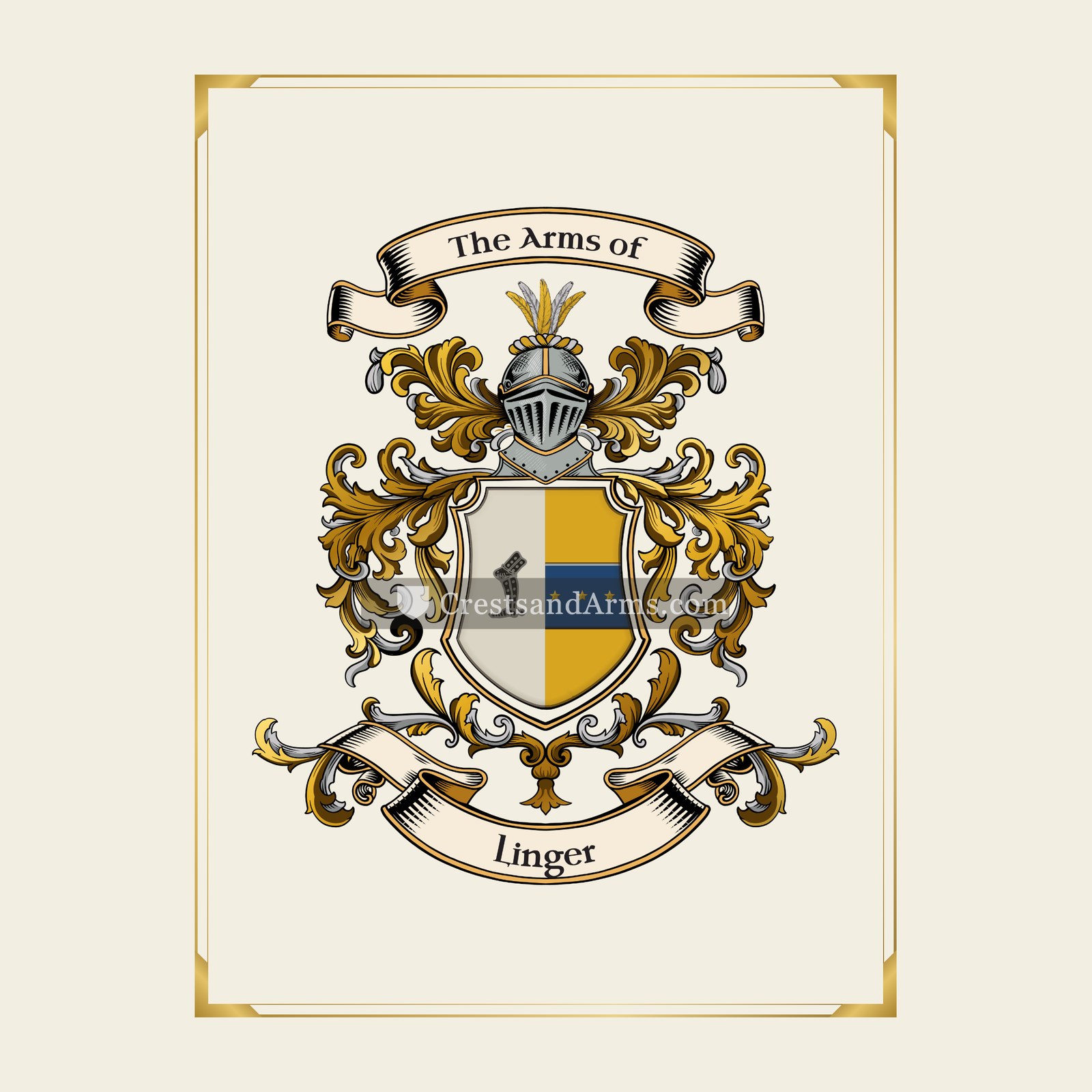 With gold border