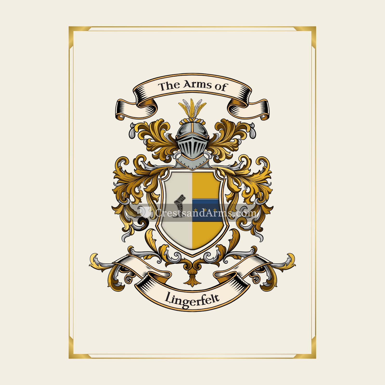 With gold border