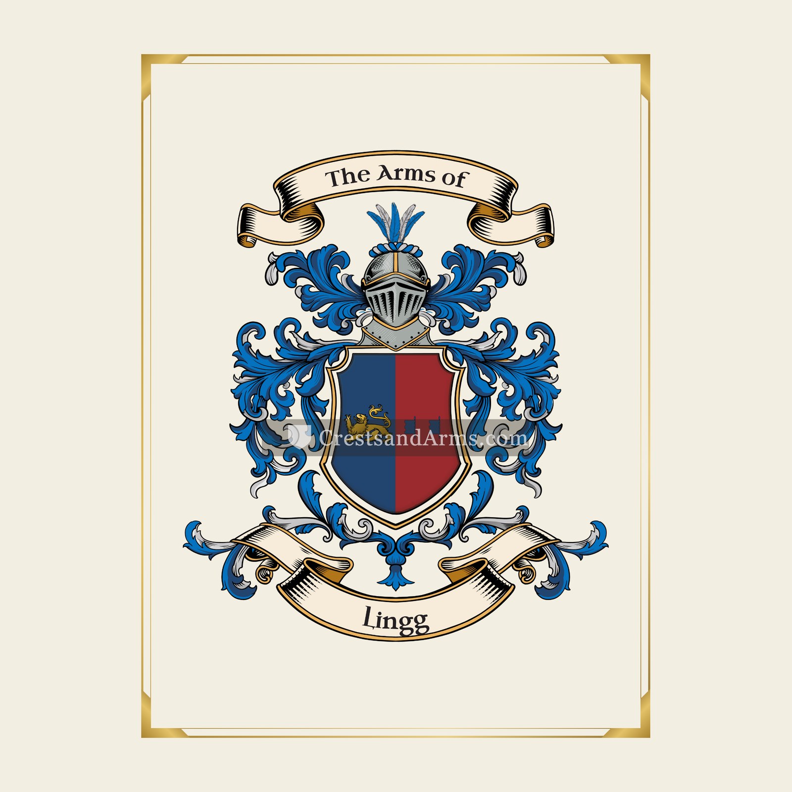 With gold border