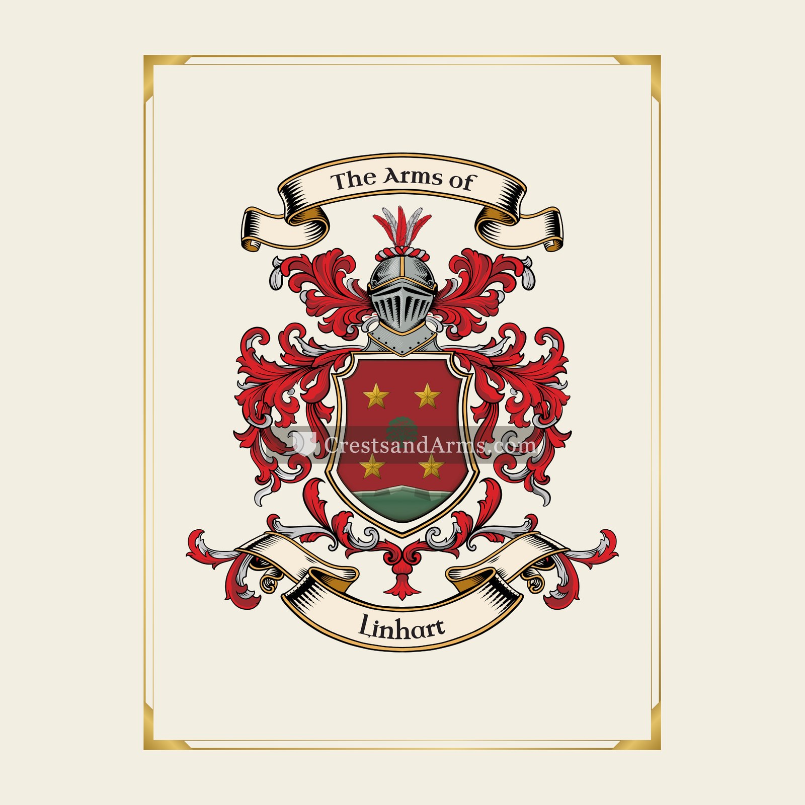 With gold border