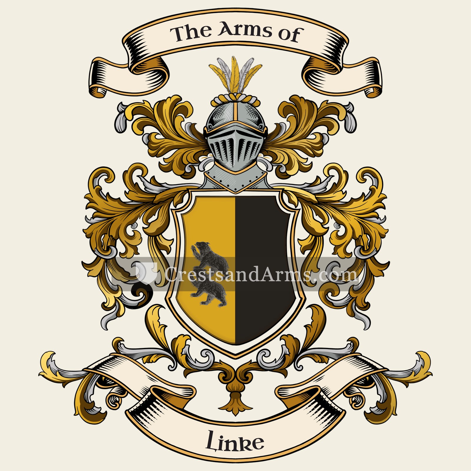 The Linke coat of arms, drawn from the recorded blazon