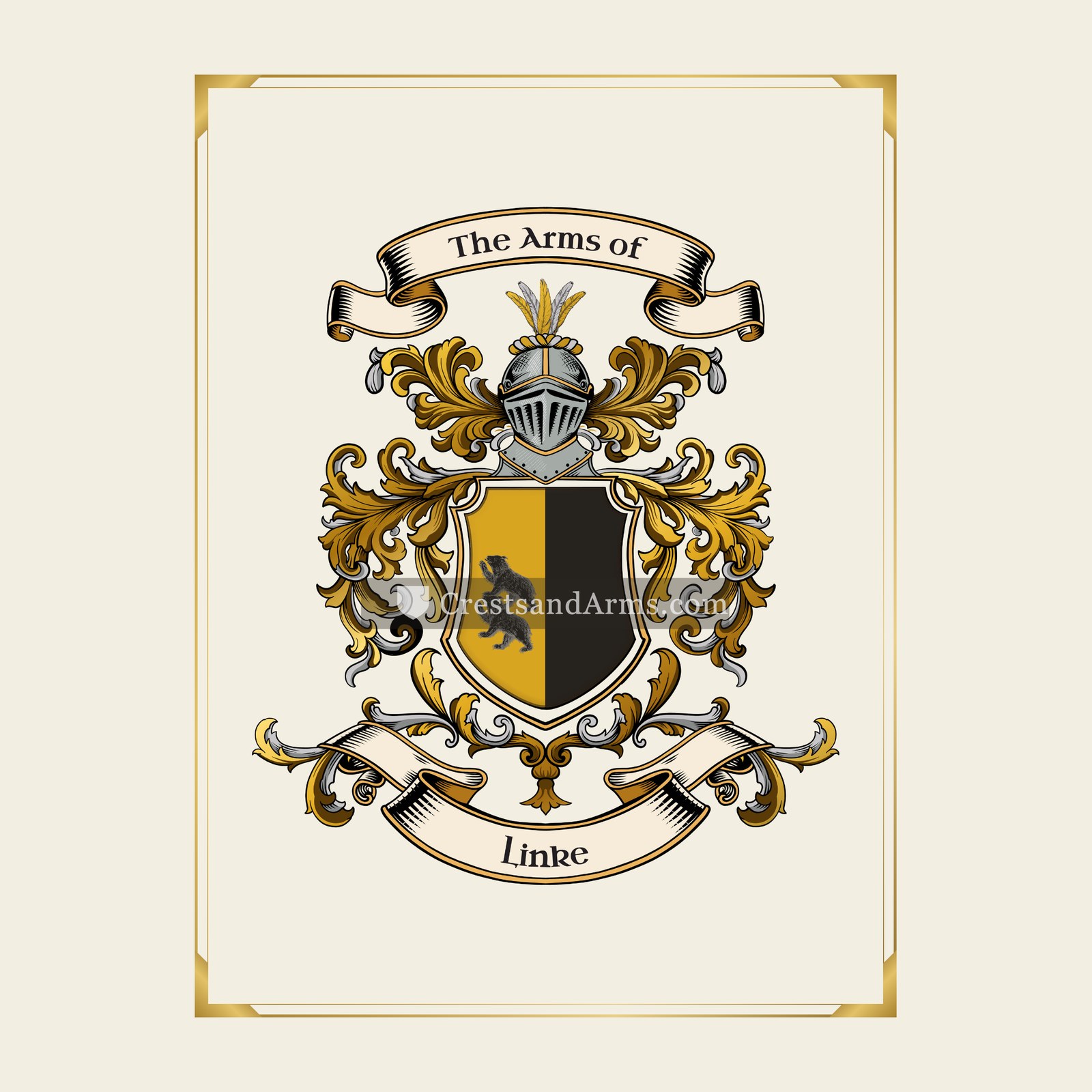 With gold border