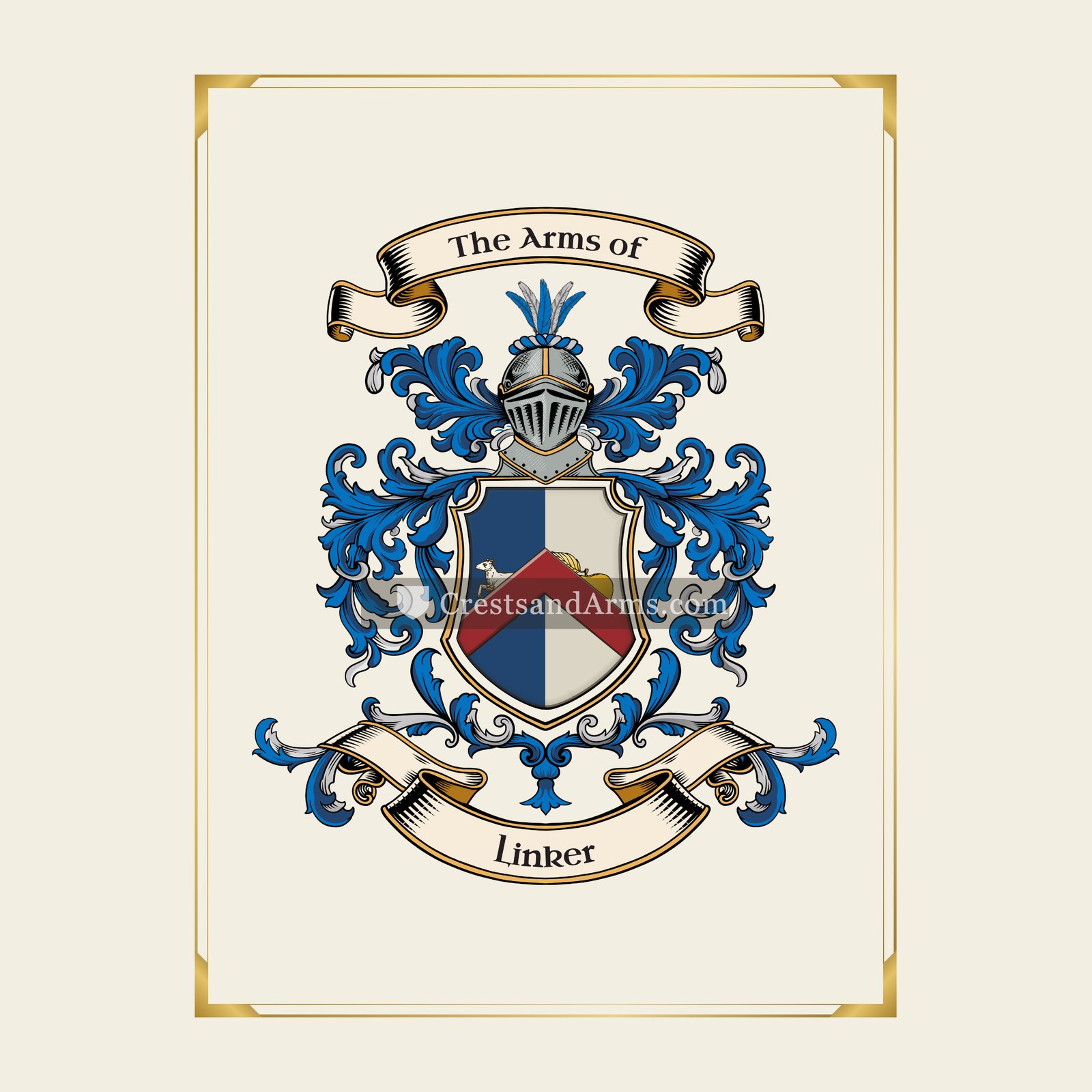 With gold border