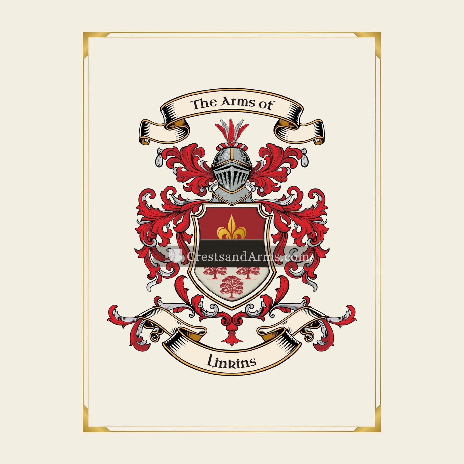 With gold border