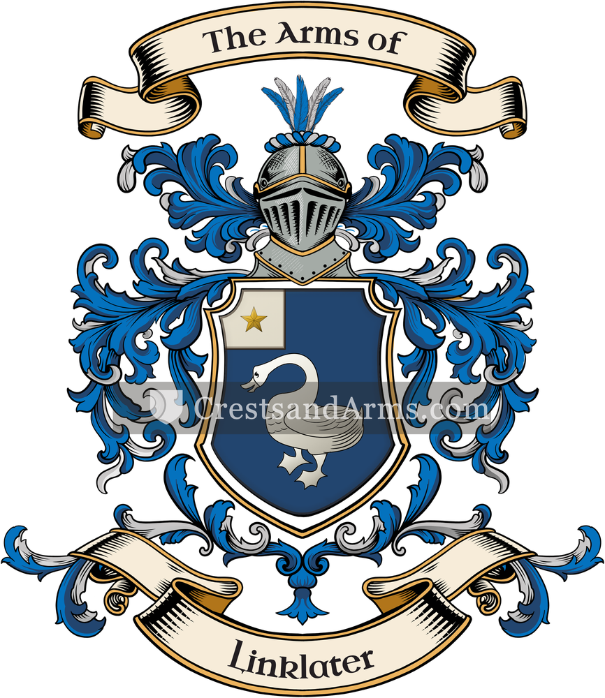 The Linklater coat of arms, drawn from the recorded blazon
