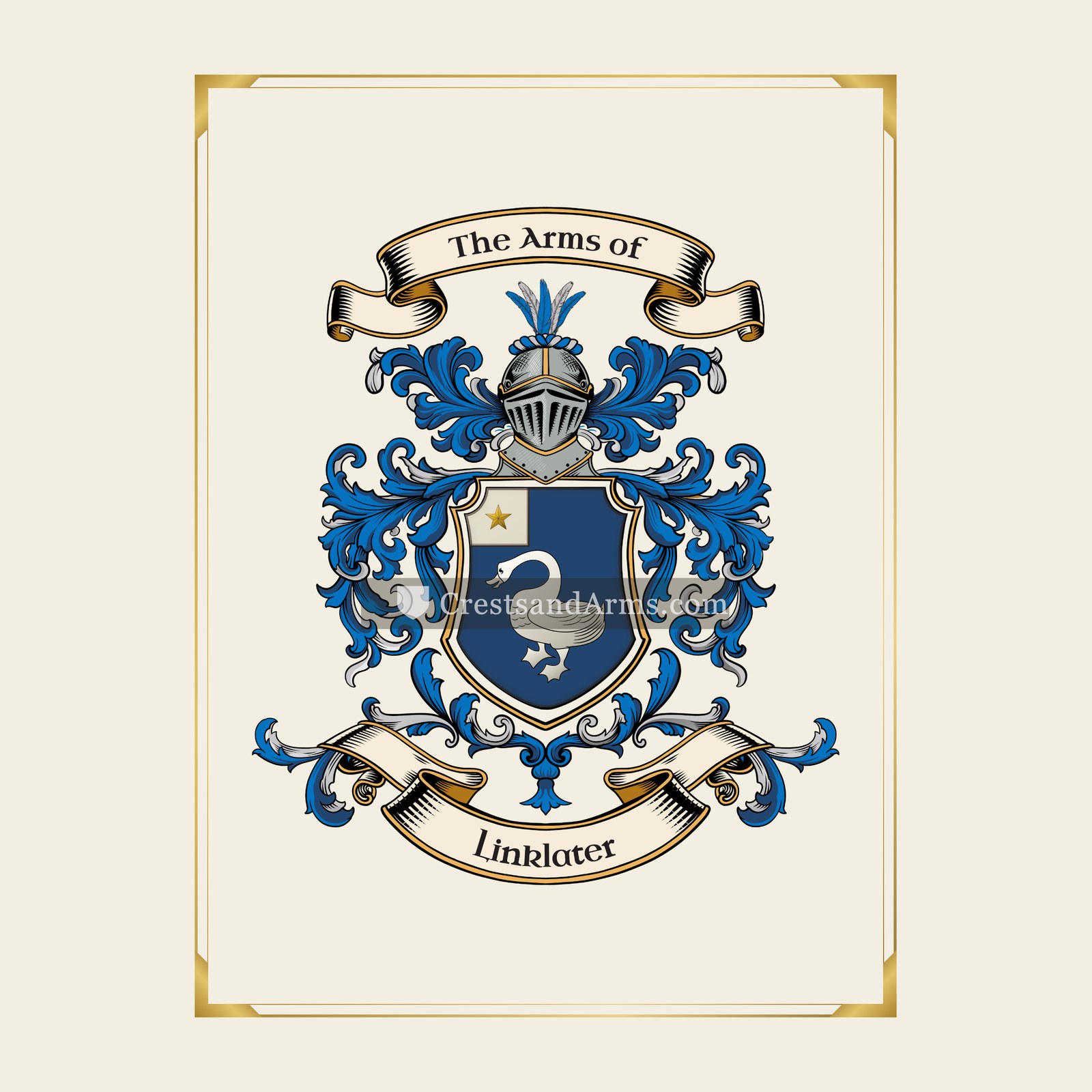 With gold border