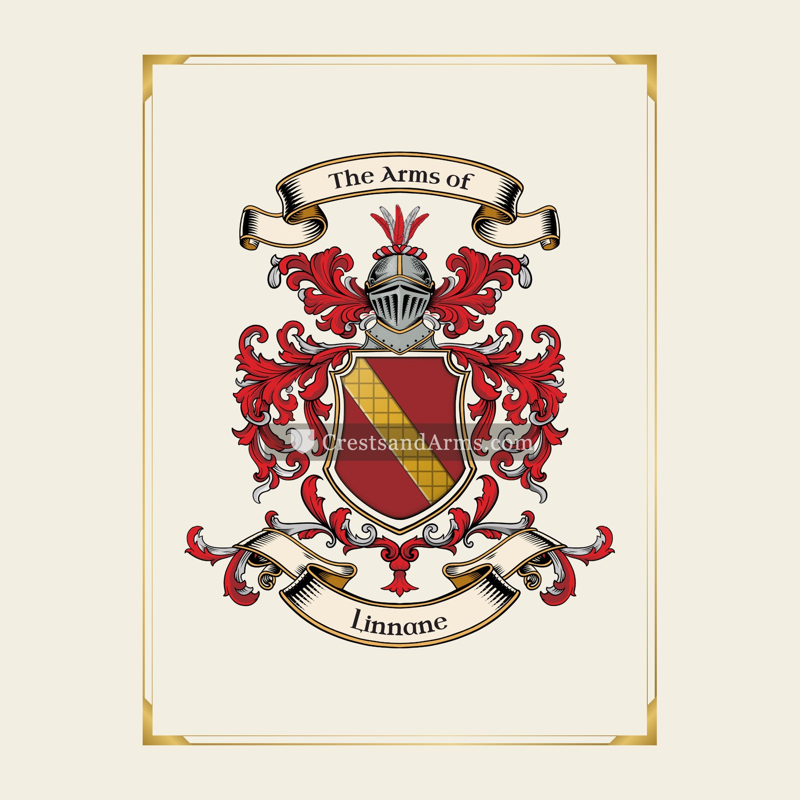 With gold border