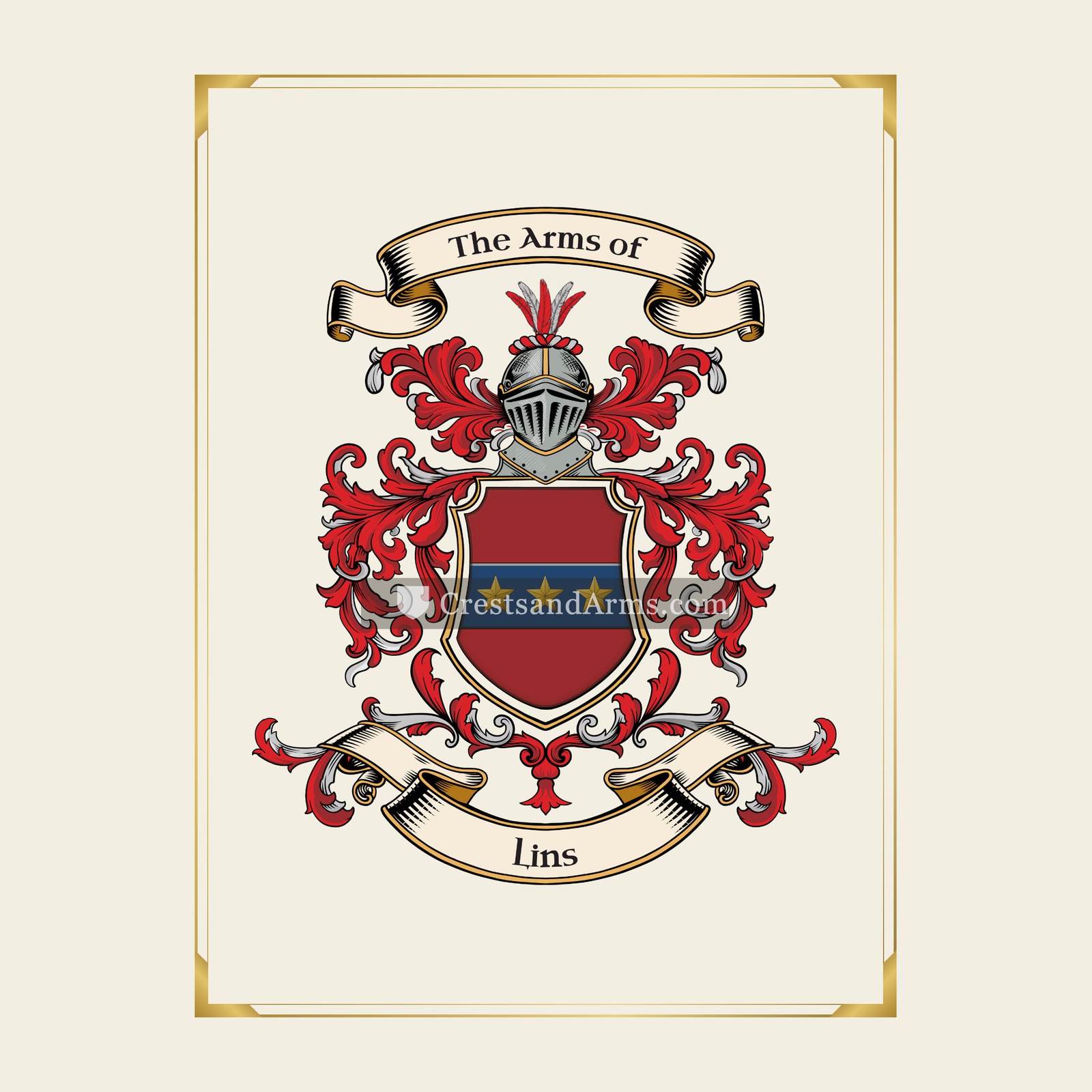 With gold border