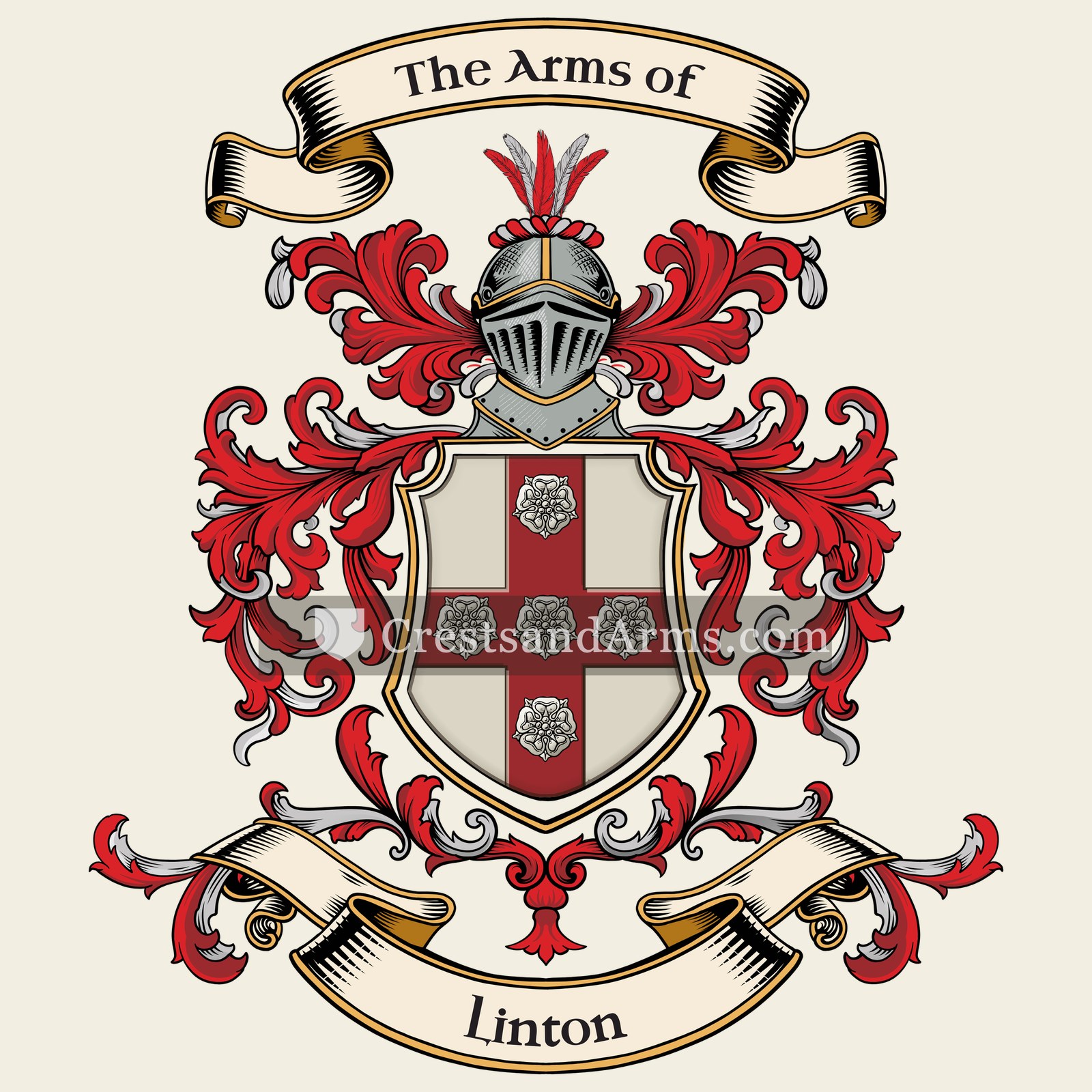 The Linton coat of arms, drawn from the recorded blazon