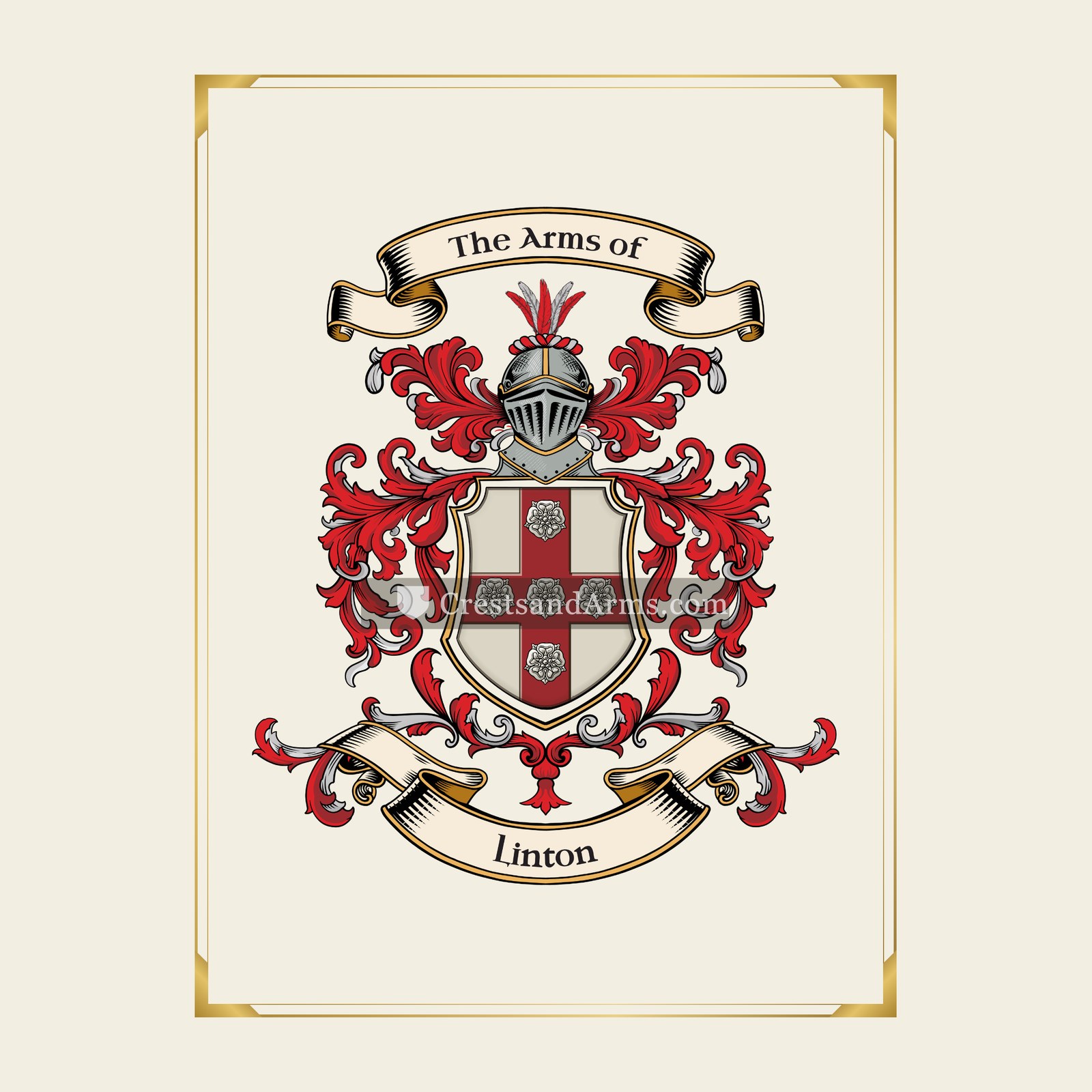 With gold border
