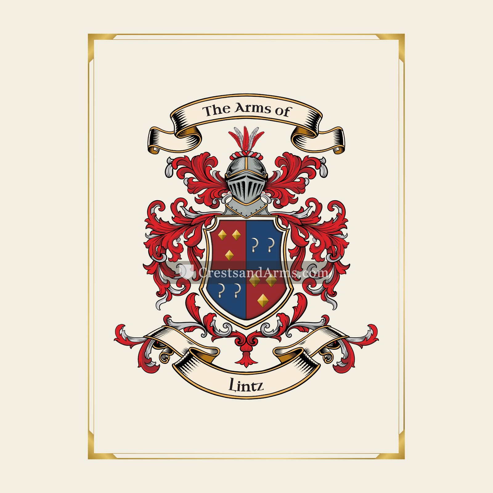 With gold border