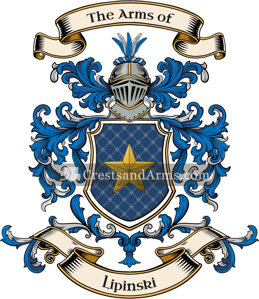 The Lipinski coat of arms, drawn from the recorded blazon