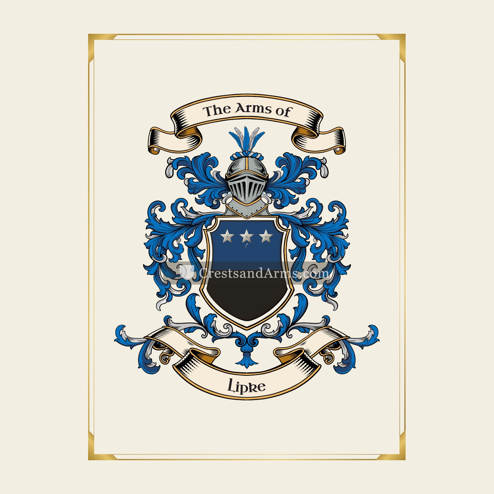 With gold border