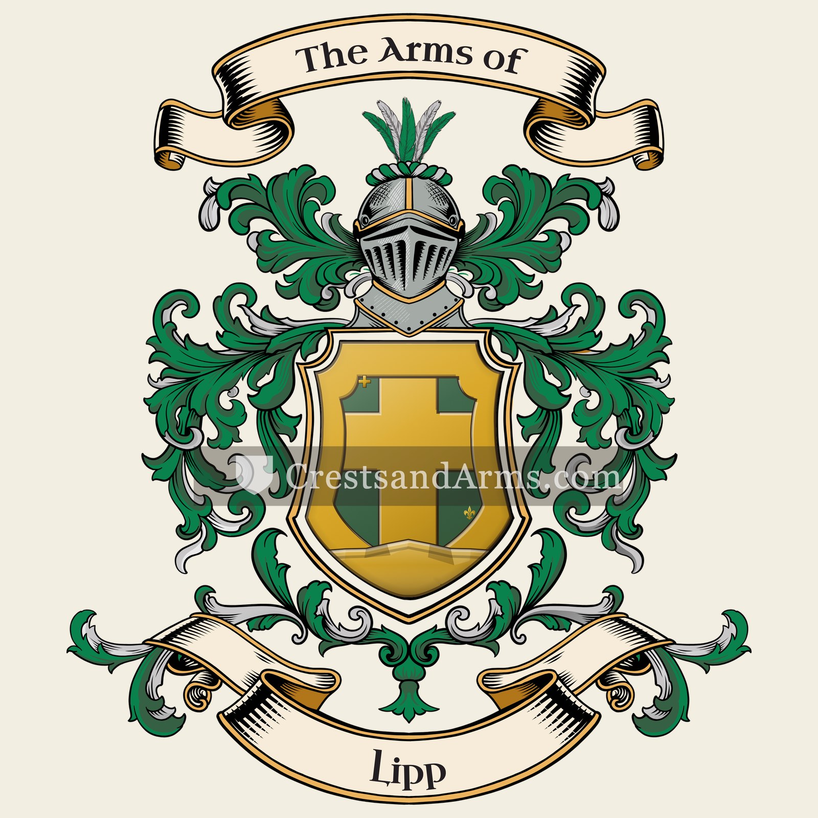 The Lipp coat of arms, drawn from the recorded blazon