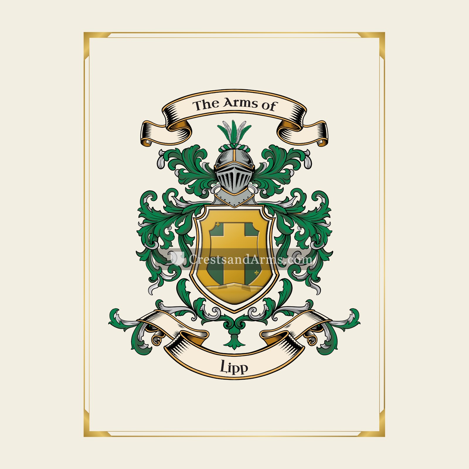 With gold border