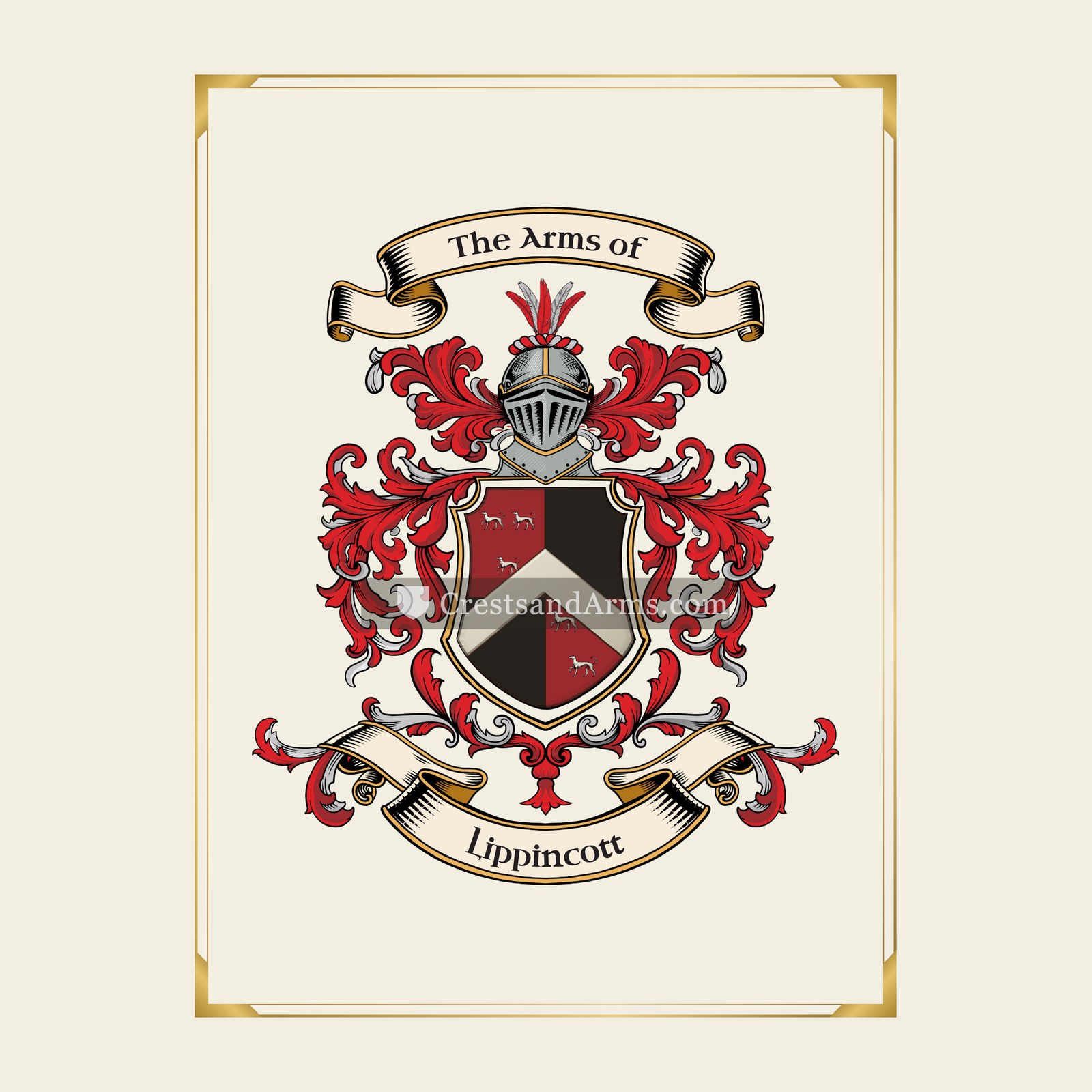With gold border