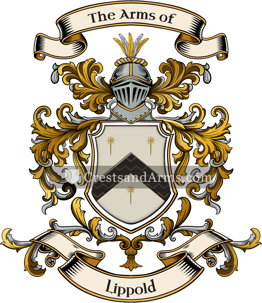 The Lippold coat of arms, drawn from the recorded blazon