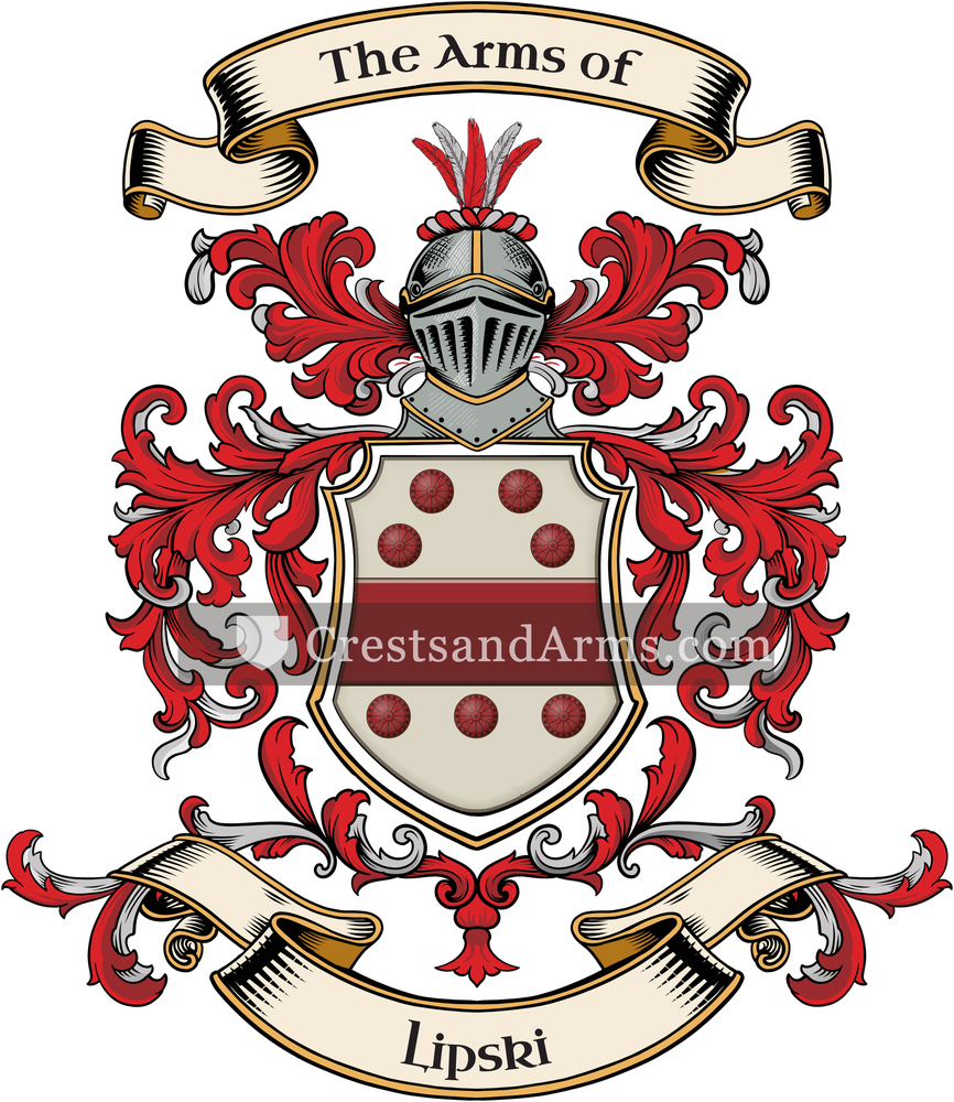 The Lipski coat of arms, drawn from the recorded blazon