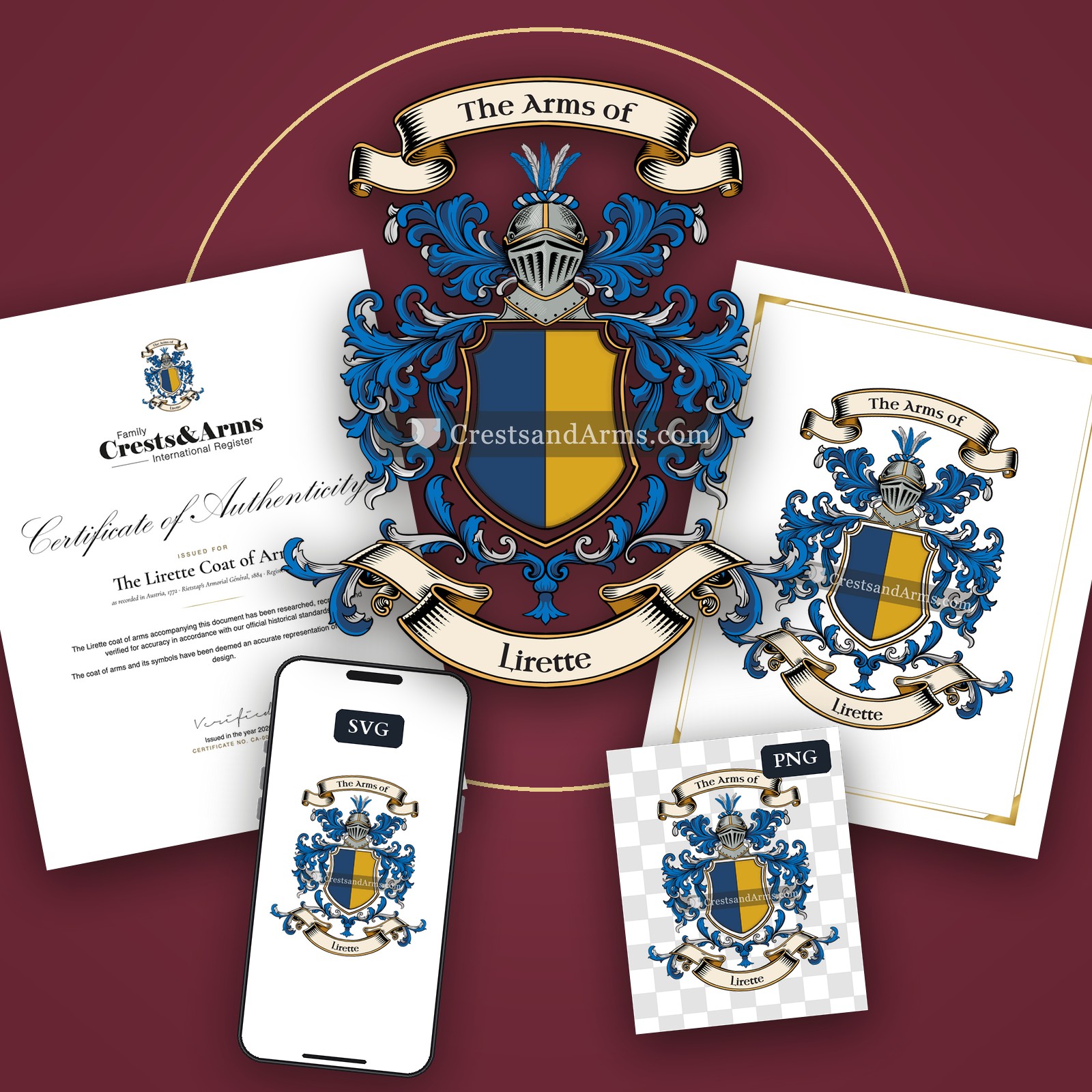 The Lirette arms on the coat of arms — digital pack