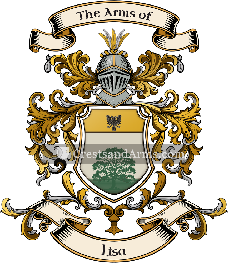 The Lisa coat of arms, drawn from the recorded blazon