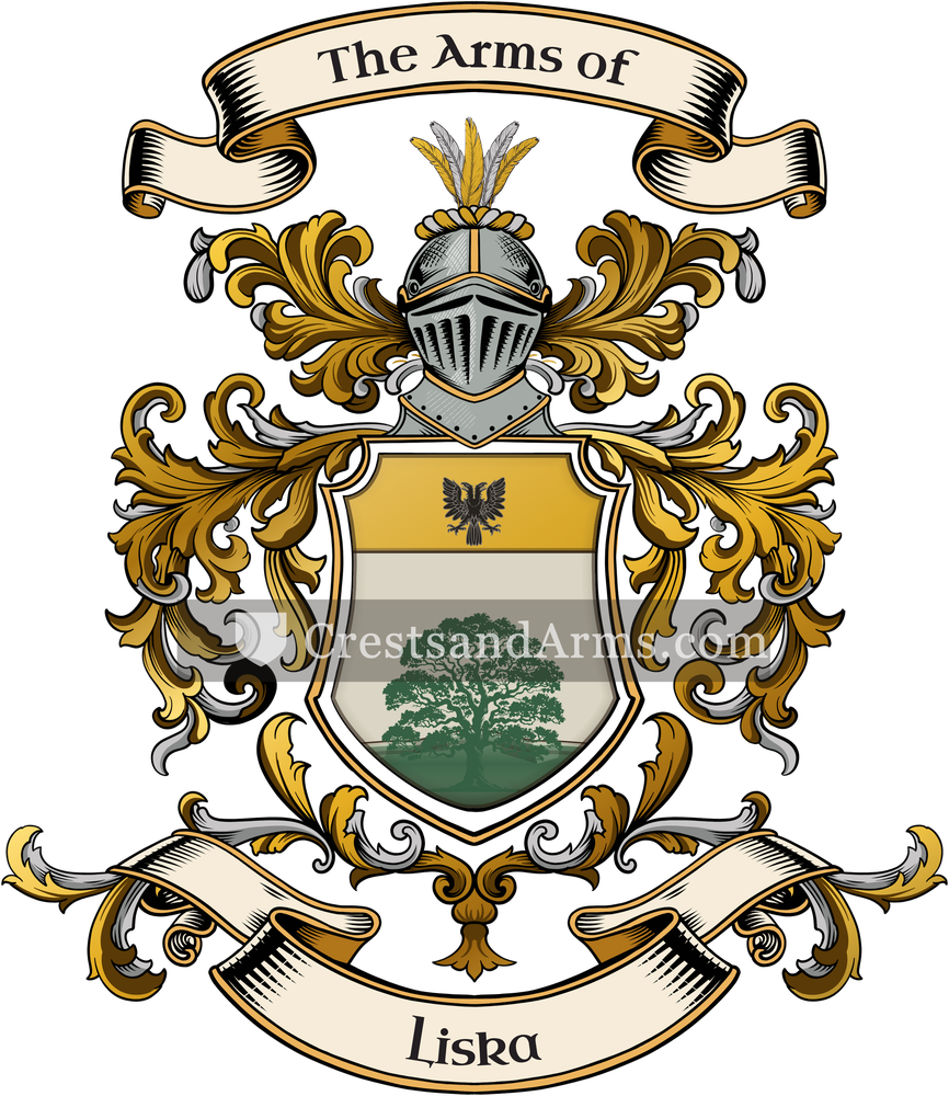 The Liska coat of arms, drawn from the recorded blazon
