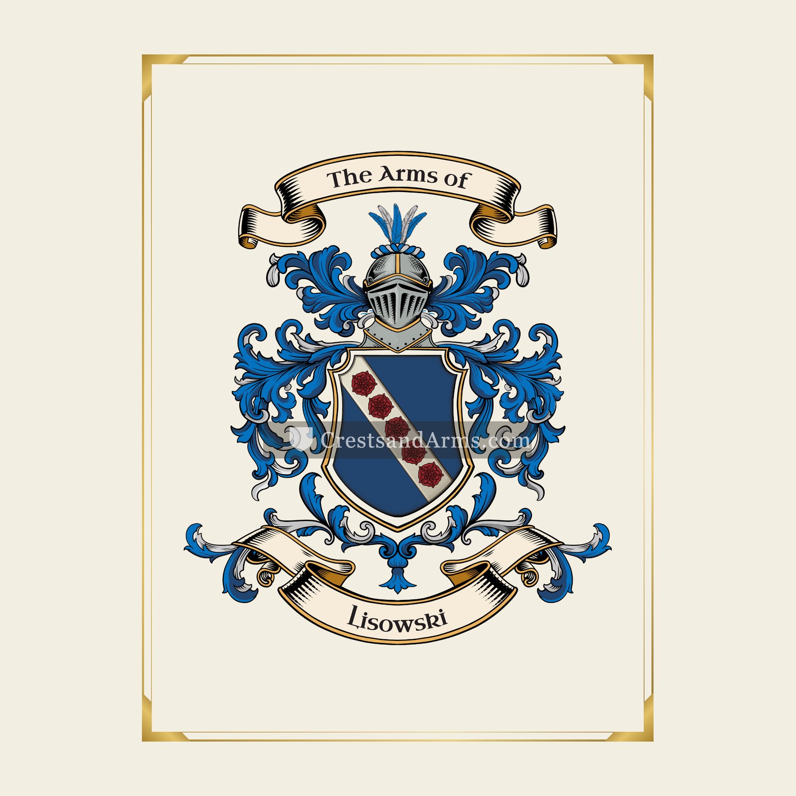 With gold border
