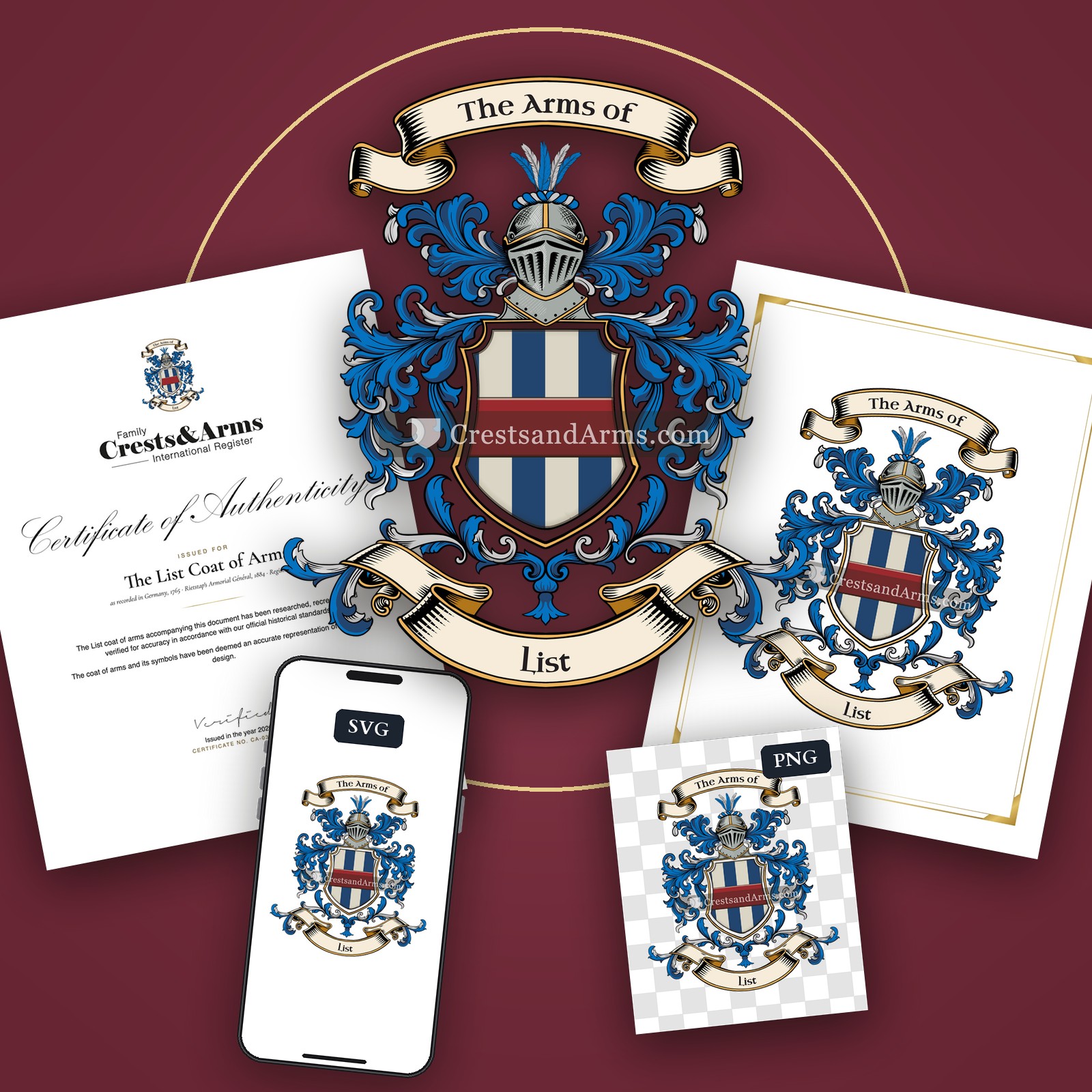 The List arms on the coat of arms — digital pack