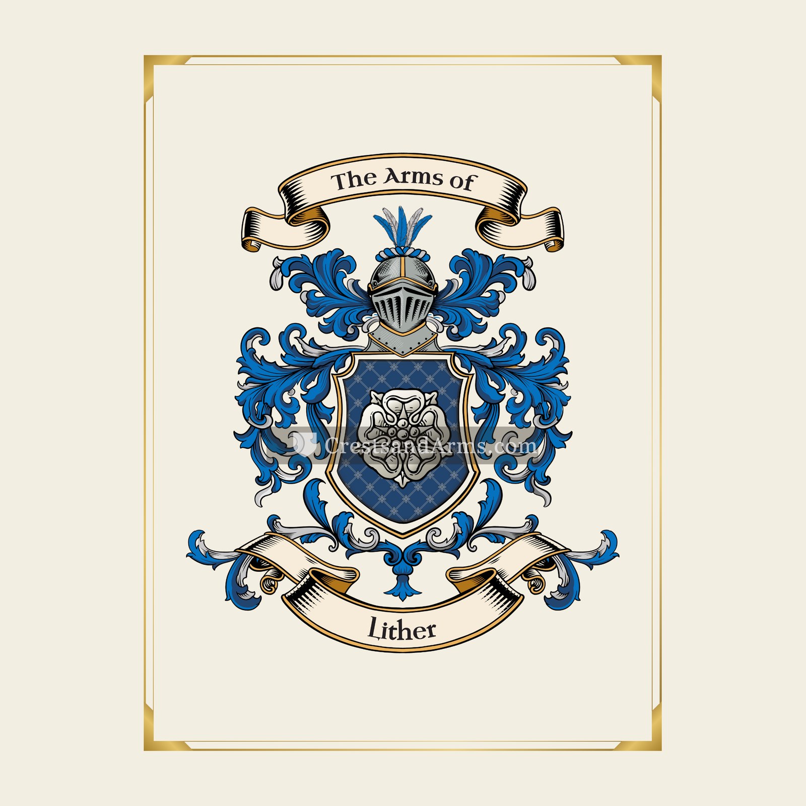 With gold border