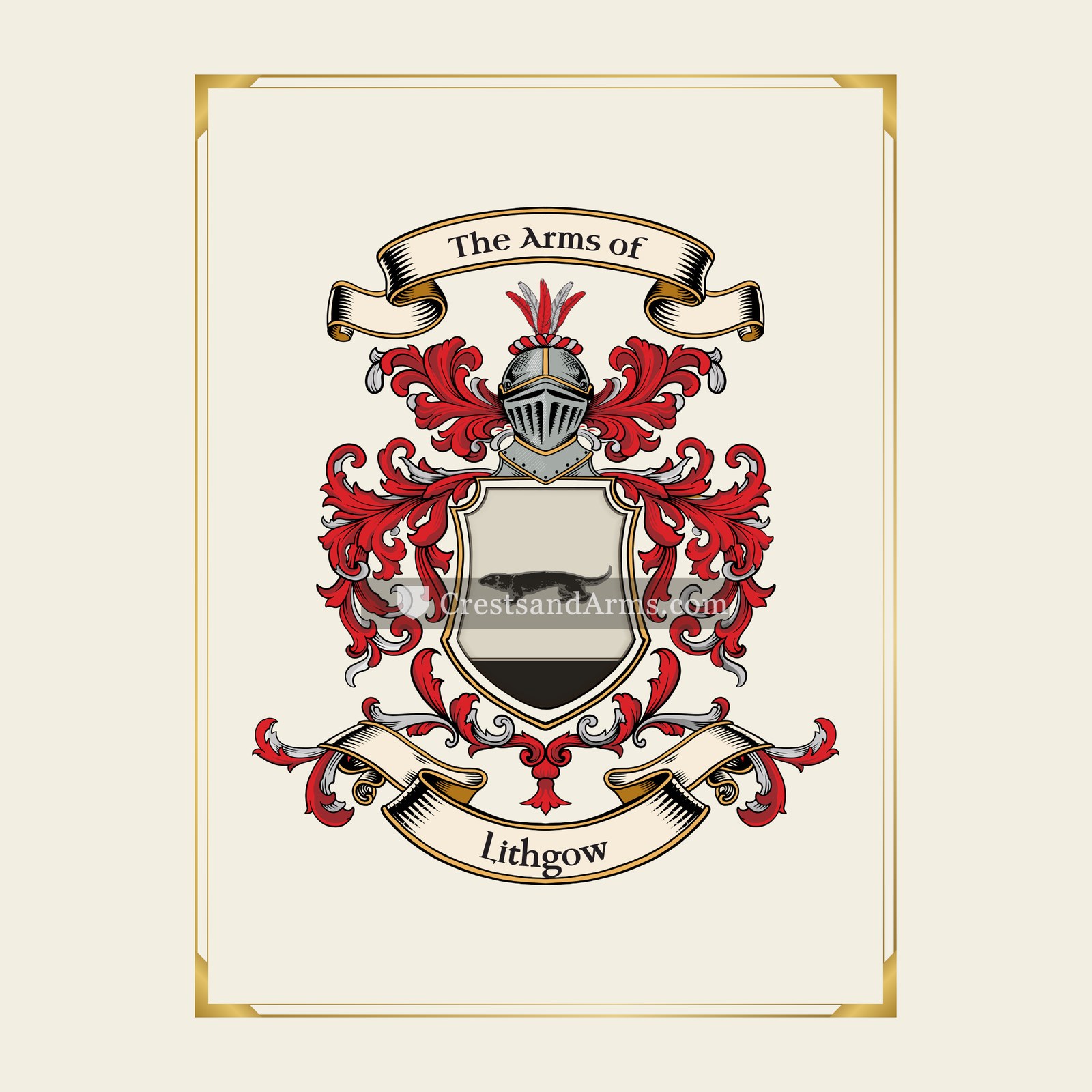 With gold border