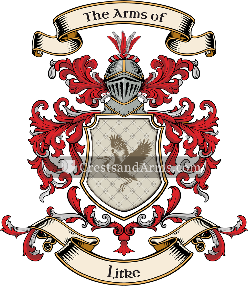 The Litke coat of arms, drawn from the recorded blazon