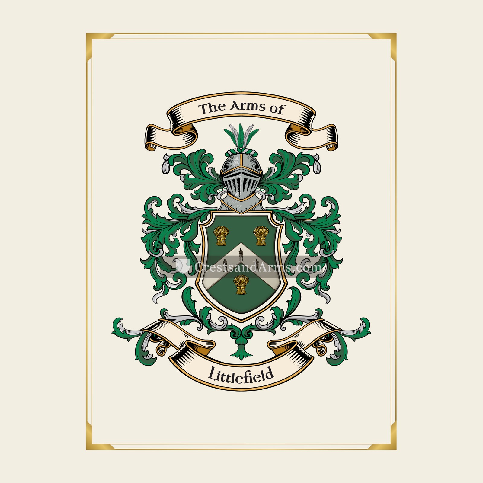With gold border