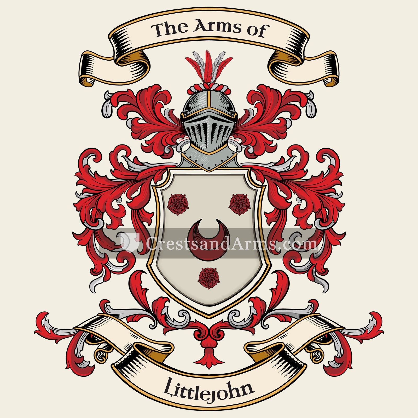 The Littlejohn coat of arms, drawn from the recorded blazon