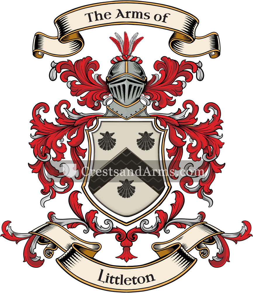 The Littleton coat of arms, drawn from the recorded blazon