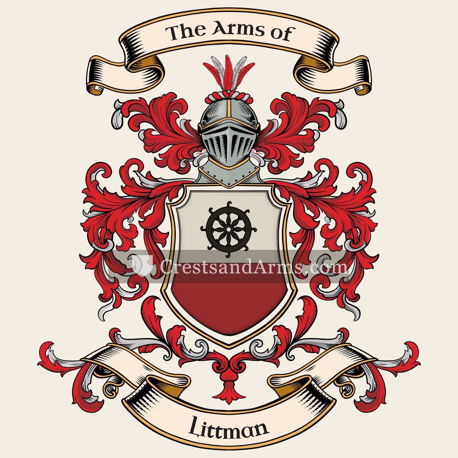 The Littman coat of arms, drawn from the recorded blazon