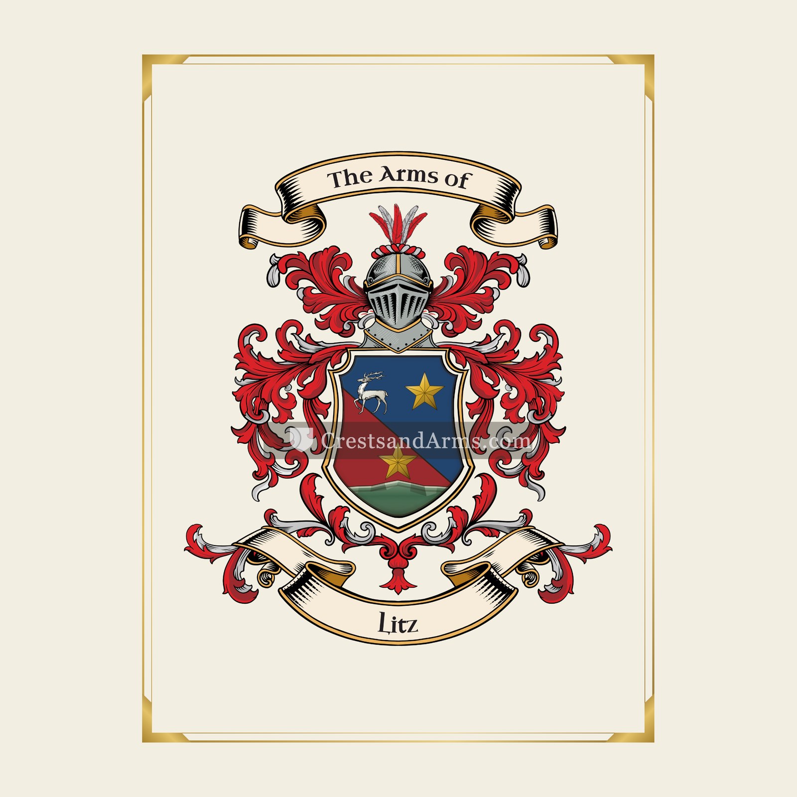With gold border