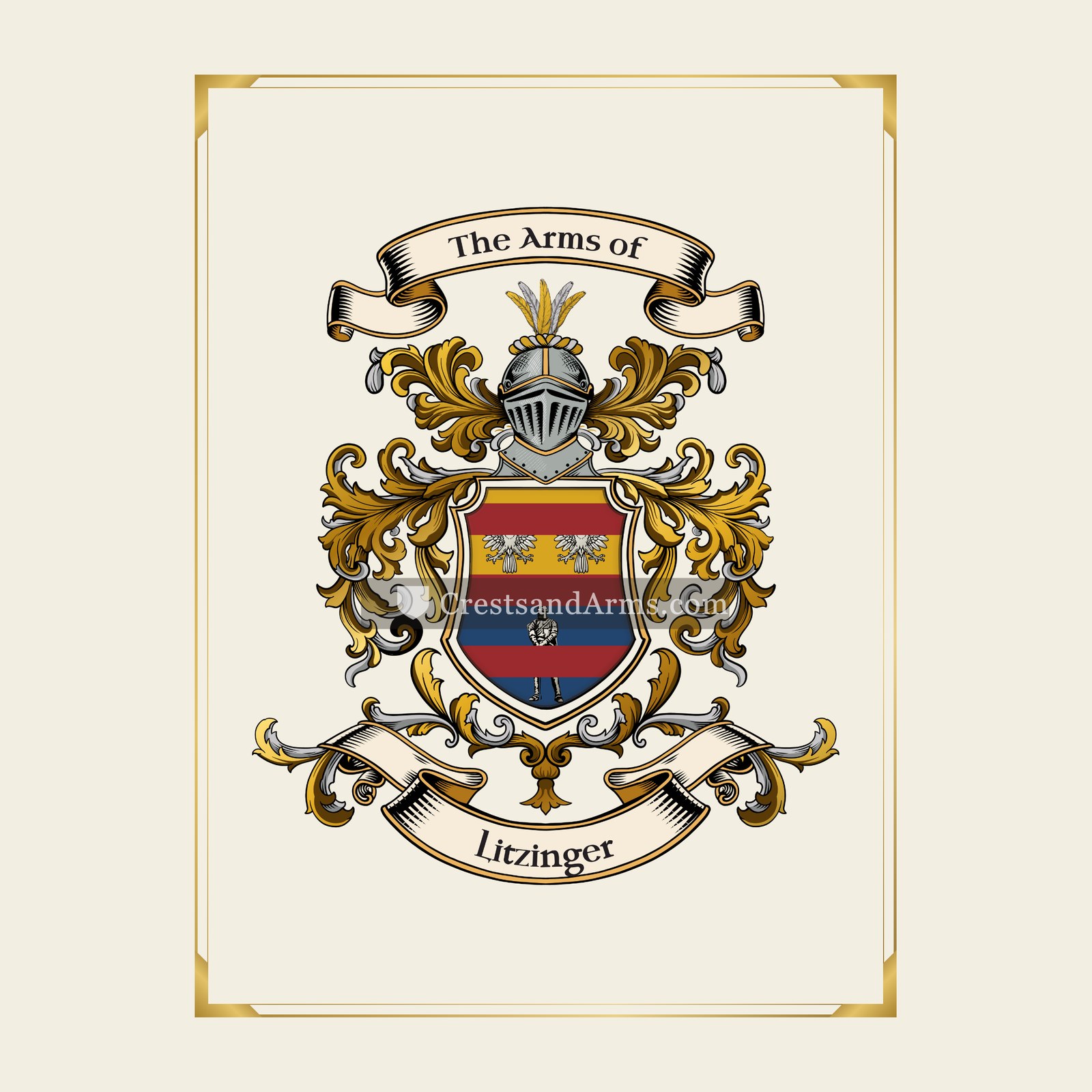 With gold border
