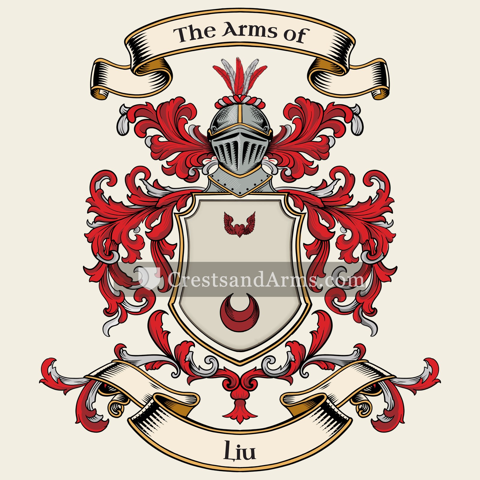 The Liu coat of arms, drawn from the recorded blazon