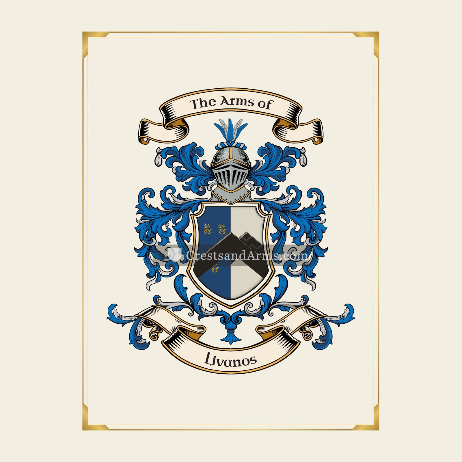 With gold border