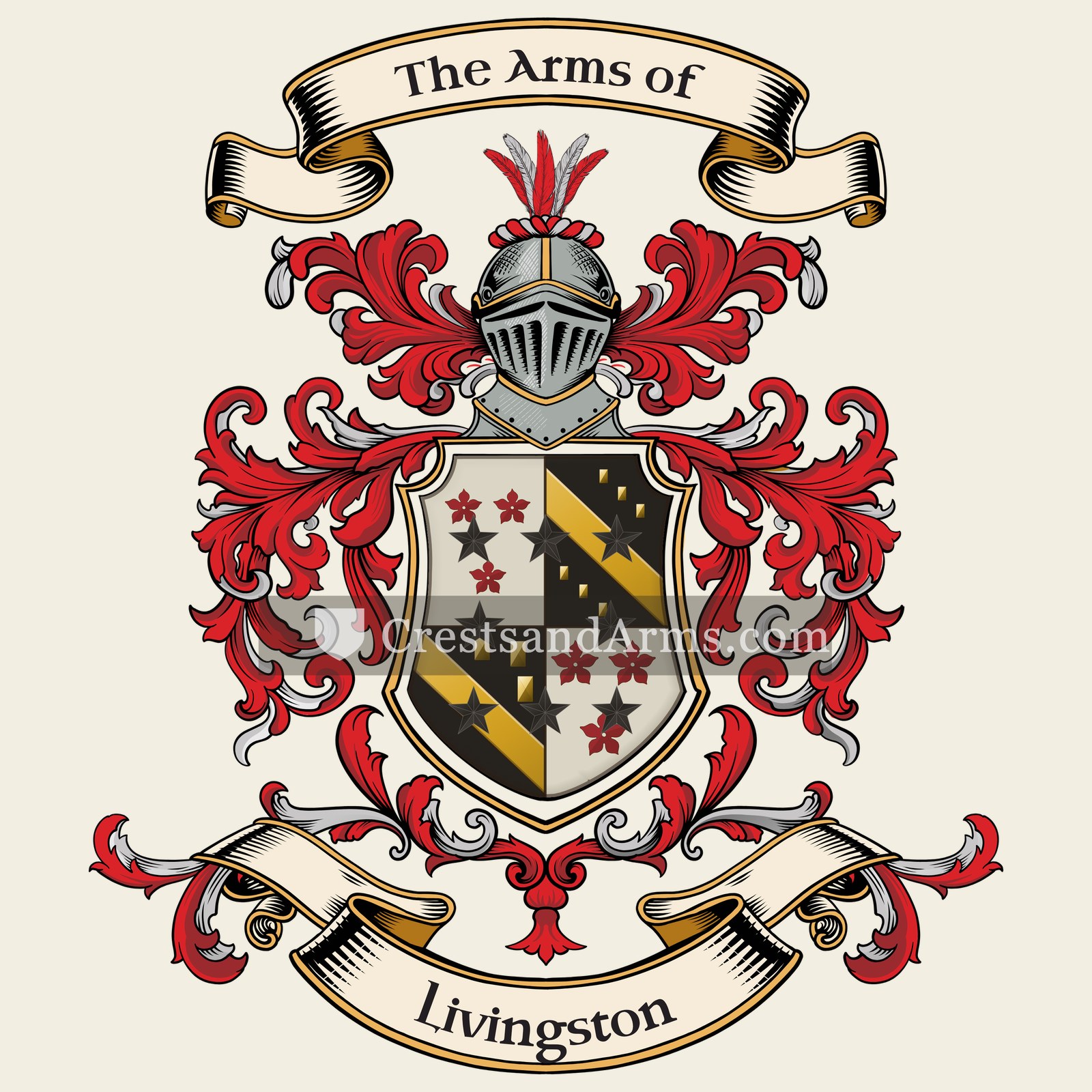 The Livingston coat of arms, drawn from the recorded blazon