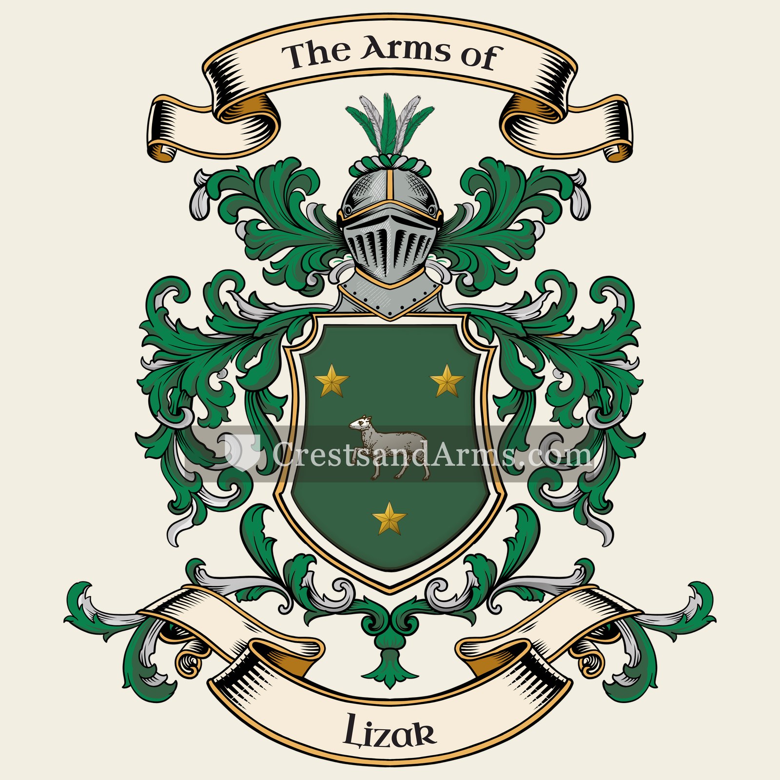 The Lizak coat of arms, drawn from the recorded blazon