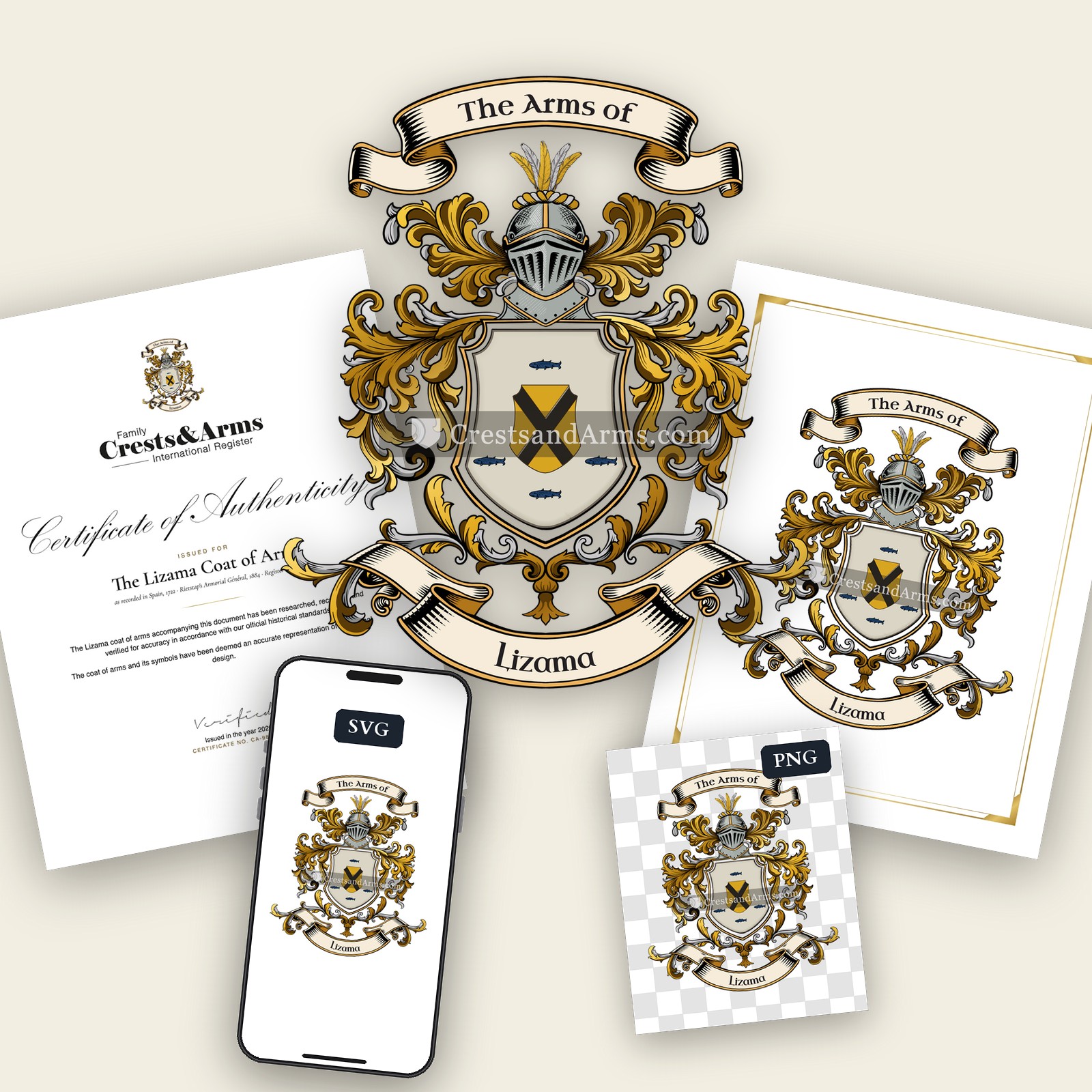 The Lizama arms on the coat of arms — digital pack