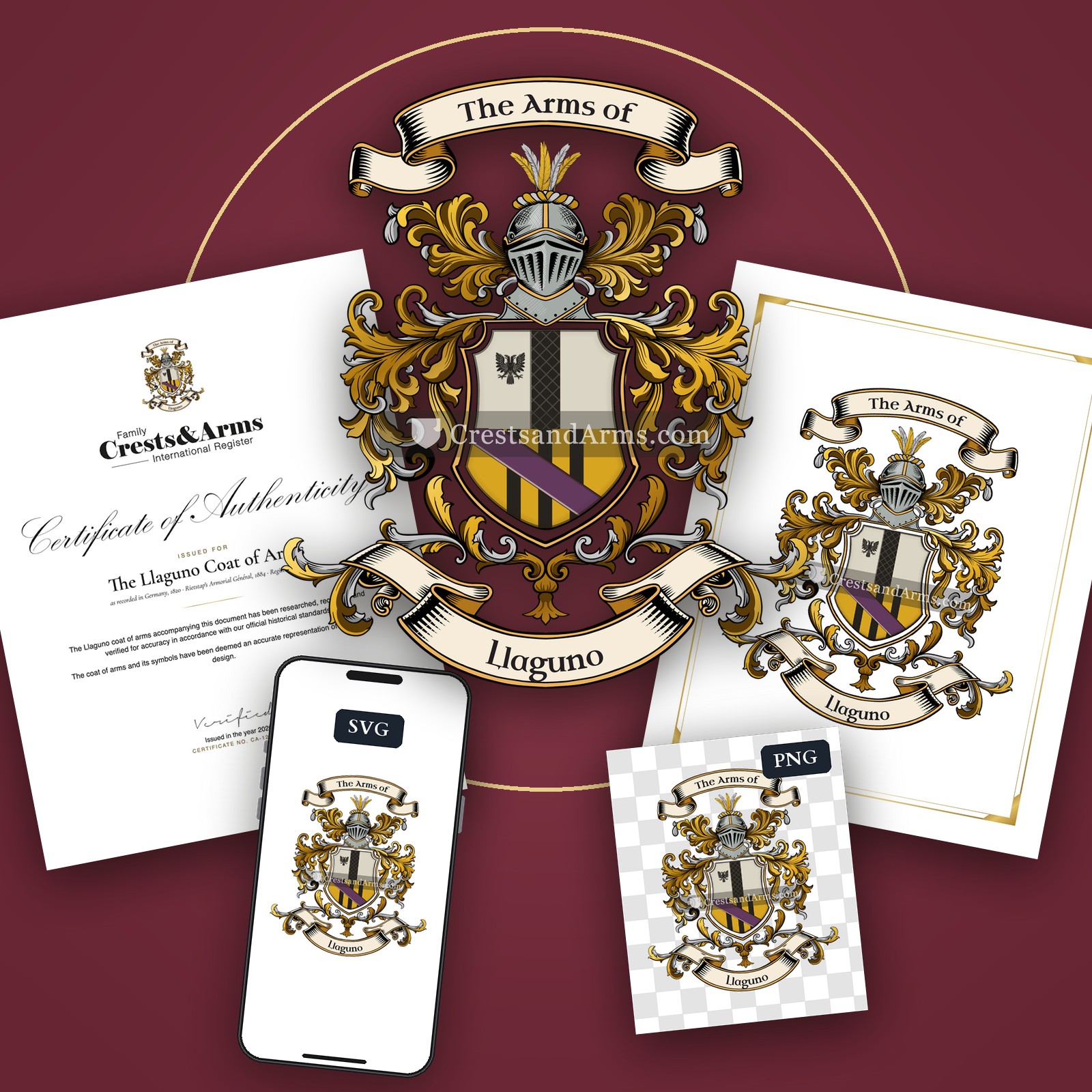The Llaguno arms on the coat of arms — digital pack