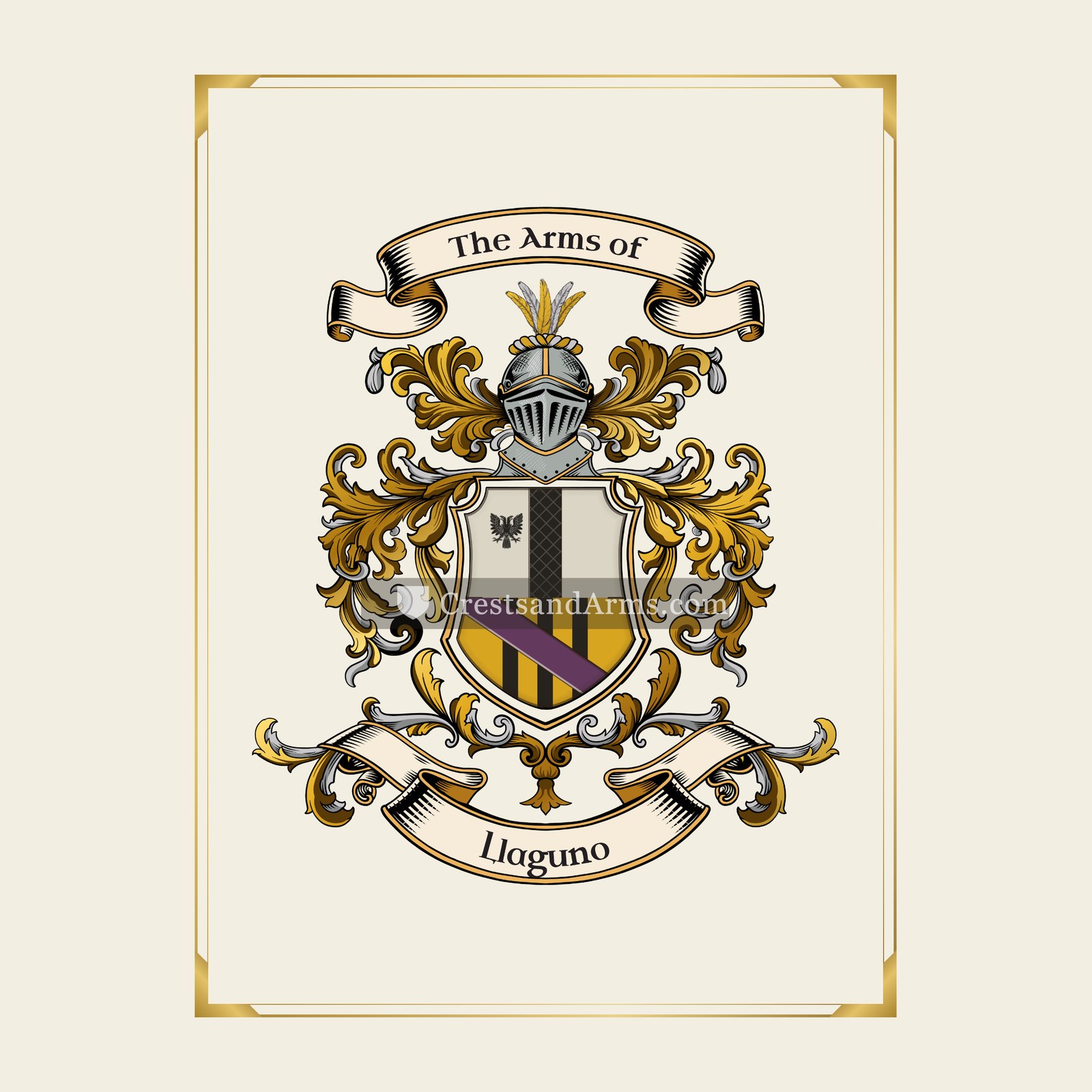 With gold border