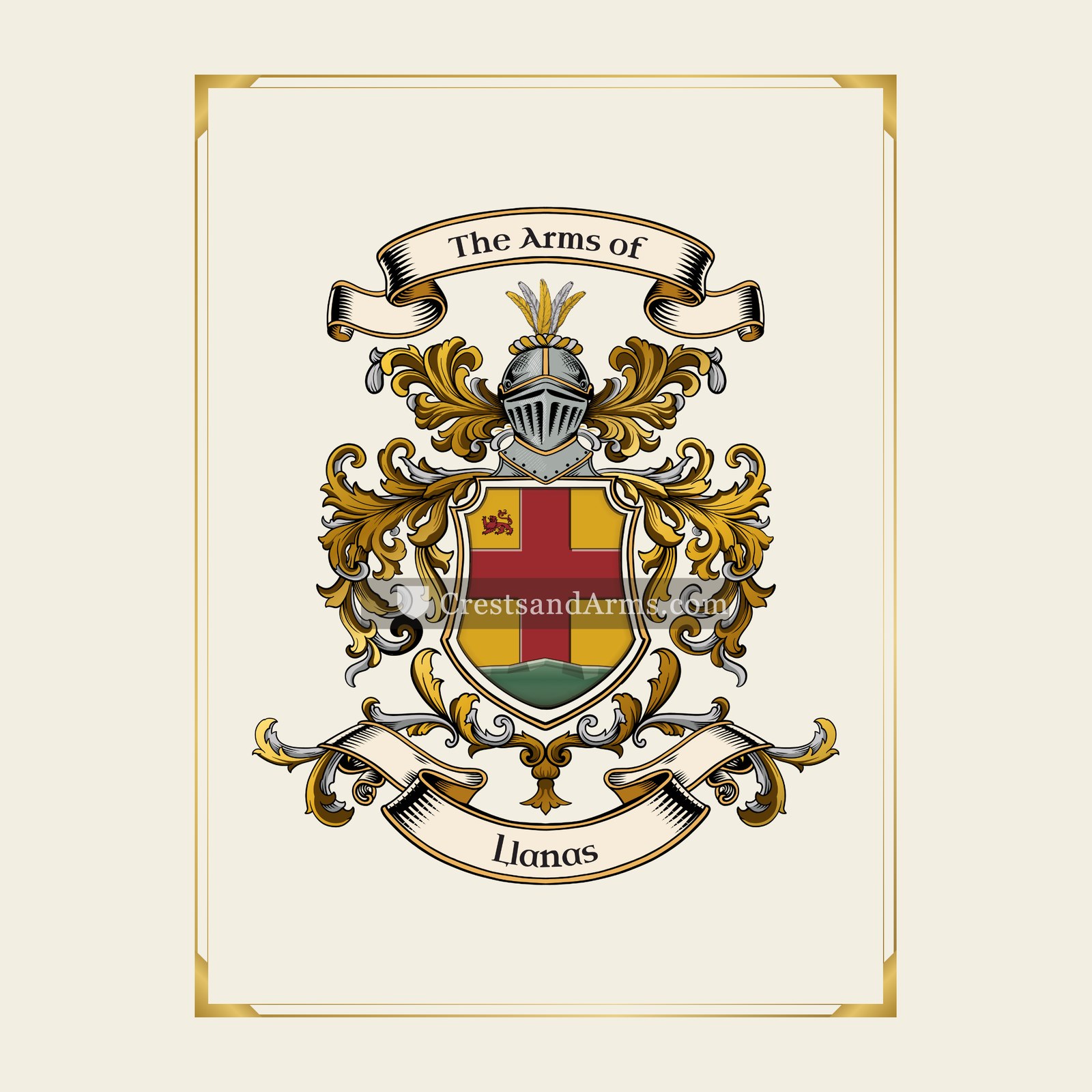 With gold border