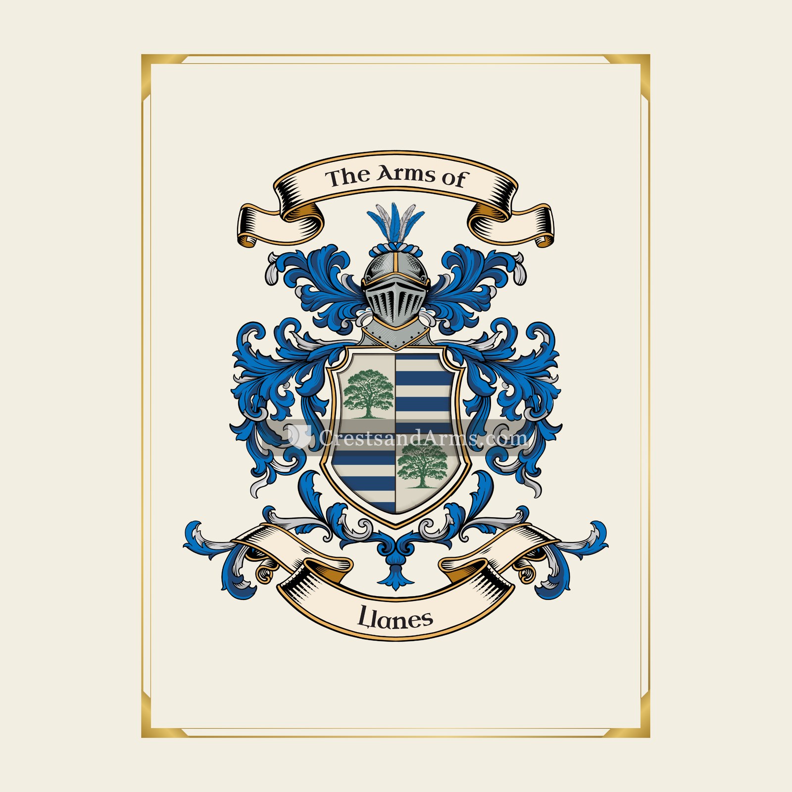 With gold border
