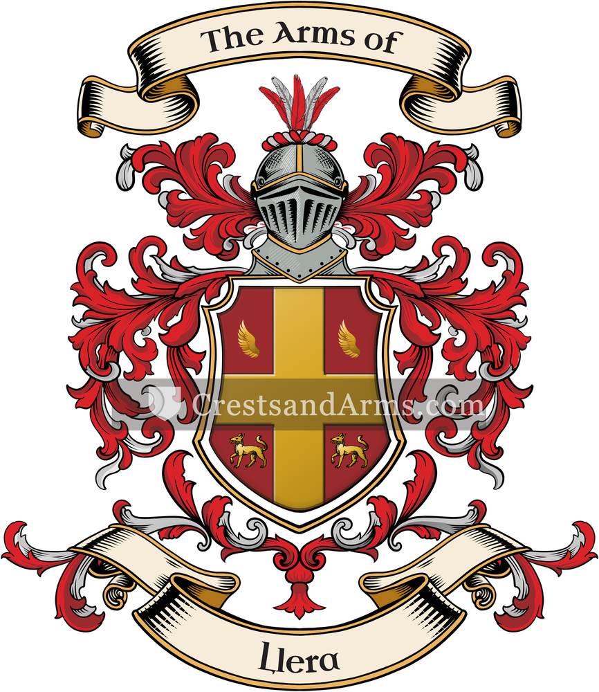 The Llera coat of arms, drawn from the recorded blazon